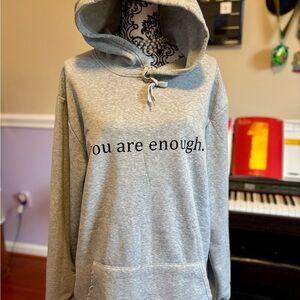 “Dear person behind me” Gray Hoodie, unisex size XXL